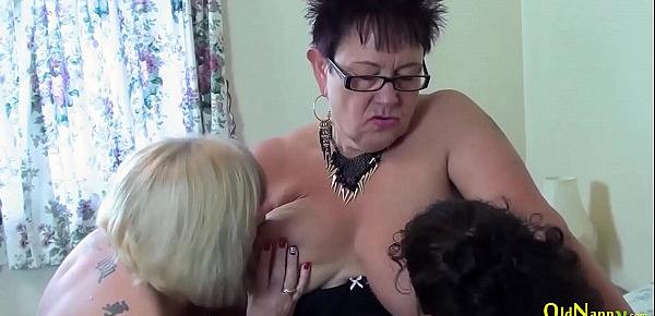  OldNannY Two British Matures Lesbian Toying